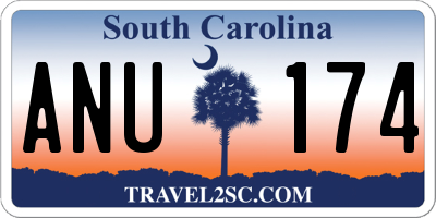 SC license plate ANU174