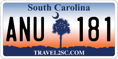 SC license plate ANU181