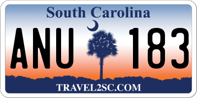 SC license plate ANU183
