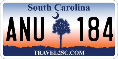SC license plate ANU184