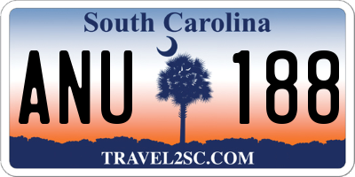 SC license plate ANU188