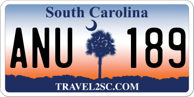 SC license plate ANU189