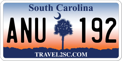 SC license plate ANU192