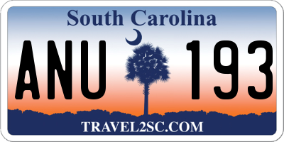 SC license plate ANU193