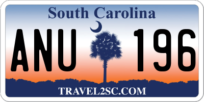 SC license plate ANU196