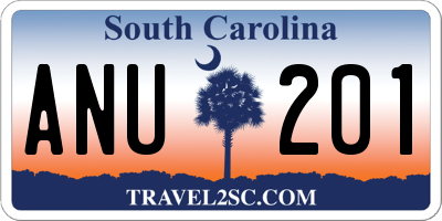 SC license plate ANU201