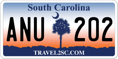 SC license plate ANU202