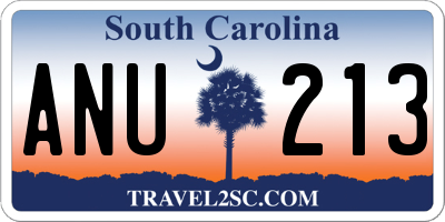 SC license plate ANU213