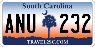 SC license plate ANU232