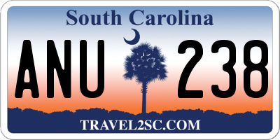 SC license plate ANU238