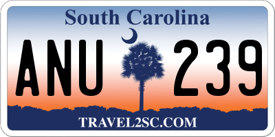 SC license plate ANU239