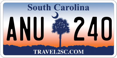 SC license plate ANU240