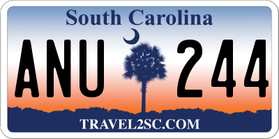 SC license plate ANU244