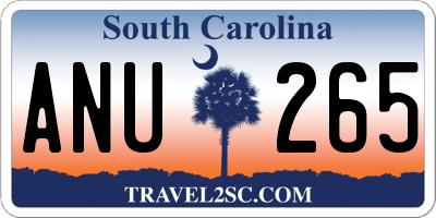 SC license plate ANU265