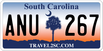 SC license plate ANU267
