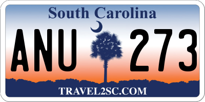 SC license plate ANU273