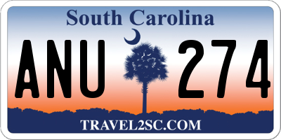 SC license plate ANU274