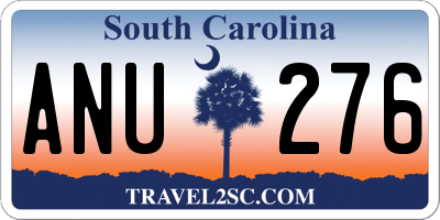 SC license plate ANU276