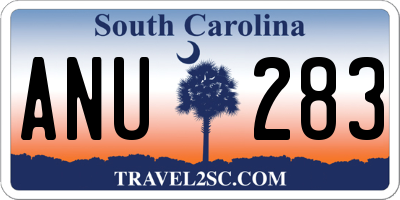 SC license plate ANU283