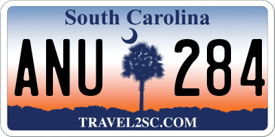 SC license plate ANU284