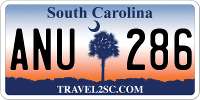 SC license plate ANU286