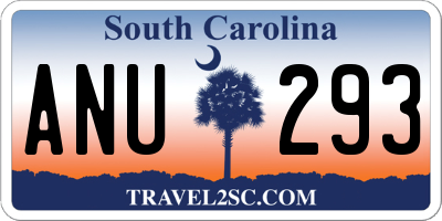 SC license plate ANU293