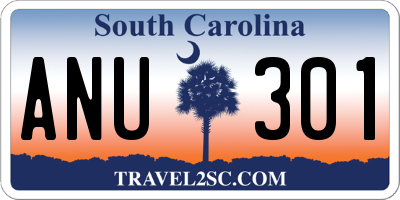 SC license plate ANU301