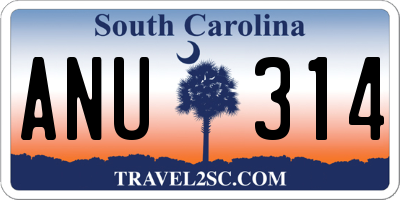 SC license plate ANU314