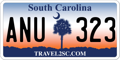 SC license plate ANU323