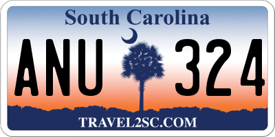 SC license plate ANU324