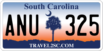 SC license plate ANU325