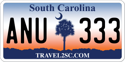 SC license plate ANU333