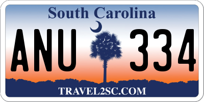 SC license plate ANU334