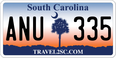 SC license plate ANU335