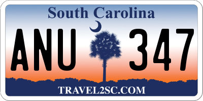 SC license plate ANU347