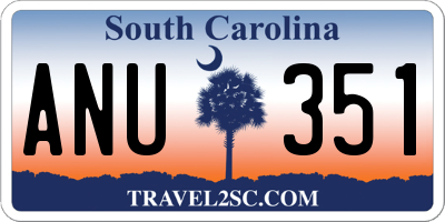 SC license plate ANU351