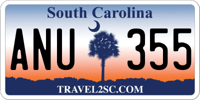 SC license plate ANU355