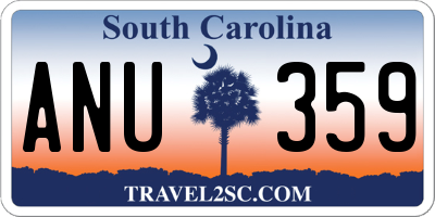 SC license plate ANU359