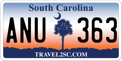 SC license plate ANU363