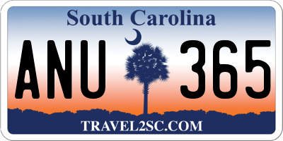 SC license plate ANU365