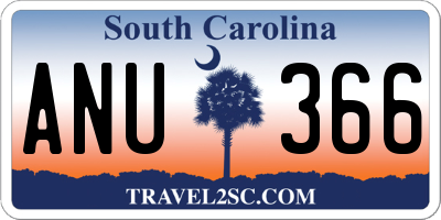 SC license plate ANU366