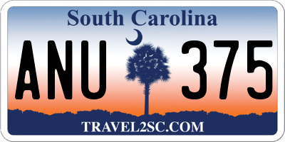 SC license plate ANU375