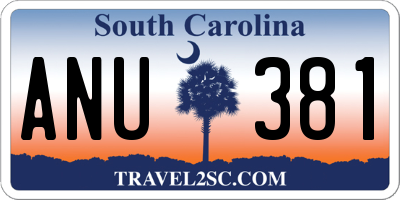 SC license plate ANU381