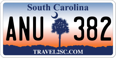 SC license plate ANU382