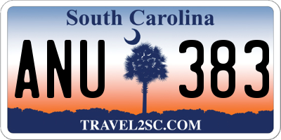 SC license plate ANU383