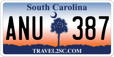 SC license plate ANU387