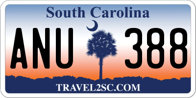 SC license plate ANU388