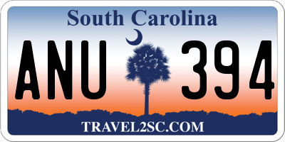 SC license plate ANU394