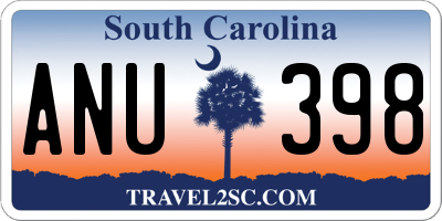 SC license plate ANU398