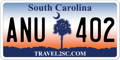 SC license plate ANU402
